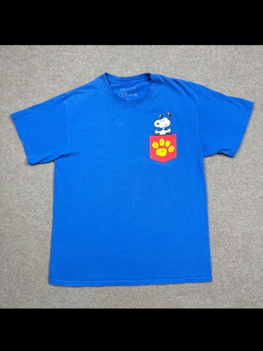 Knotts Berry Farm Snoopy Men's Shirt Size M Blue Short Sleeve Pocket Theme Park